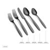 Mathison Black Sand & Mirror Stainless Steel 20-piece Flatware Set (Service for 4)