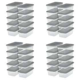 6 Qt. Storage Box Plastic, Titanium, Set of 40