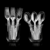 JoyServe Clear Plastic Utensils Disposable 180 Forks & 180 Spoons, Catering Supplies, 360-Pack