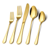 20-Piece Silverware Set, Stainless Steel Modern Flatware, Service for 4, Mirror Polished, Dishwasher Safe, Gold