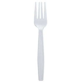 Karat PP Plastic Extra Heavy Weight Forks - White - 1,000 ct