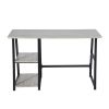 47.4"W X 19.7"D X 28.9"H Wooden Desk with 2 Storage Racks - GREY & BLACK