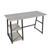 47.4"W X 19.7"D X 28.9"H Wooden Desk with 2 Storage Racks - GREY & BLACK