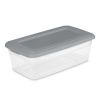 6 Qt. Storage Box Plastic, Titanium, Set of 40