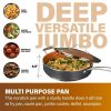 5.5 Qt Multipurpose Nonstick Jumbo Cooker Saute Pan with Glass Lid Oven Dishwasher Safe