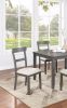 Classic Stylish Gray Natural Finish 5pc Dining Set Kitchen Dinette Wooden Top Table and Chairs Cushions Seats Ladder Back Chair Dining Room