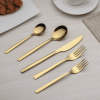 20 Pieces Gold Plated Stainless Steel Flatware Set, Sliverware Cutlery Set Service for 4, Mirror Polished