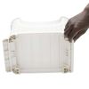 3-Tier Stackable Rolling Storage Bins, Plastic, White