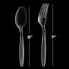 JoyServe Clear Plastic Utensils Disposable 180 Forks & 180 Spoons, Catering Supplies, 360-Pack