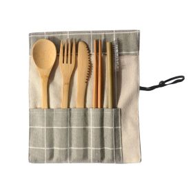 Portable Bamboo Tableware 6-Piece Set (Option: B)